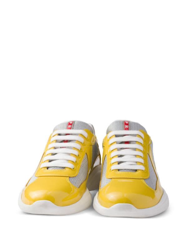 Prada America's Cup patent-leather sneakers yellow