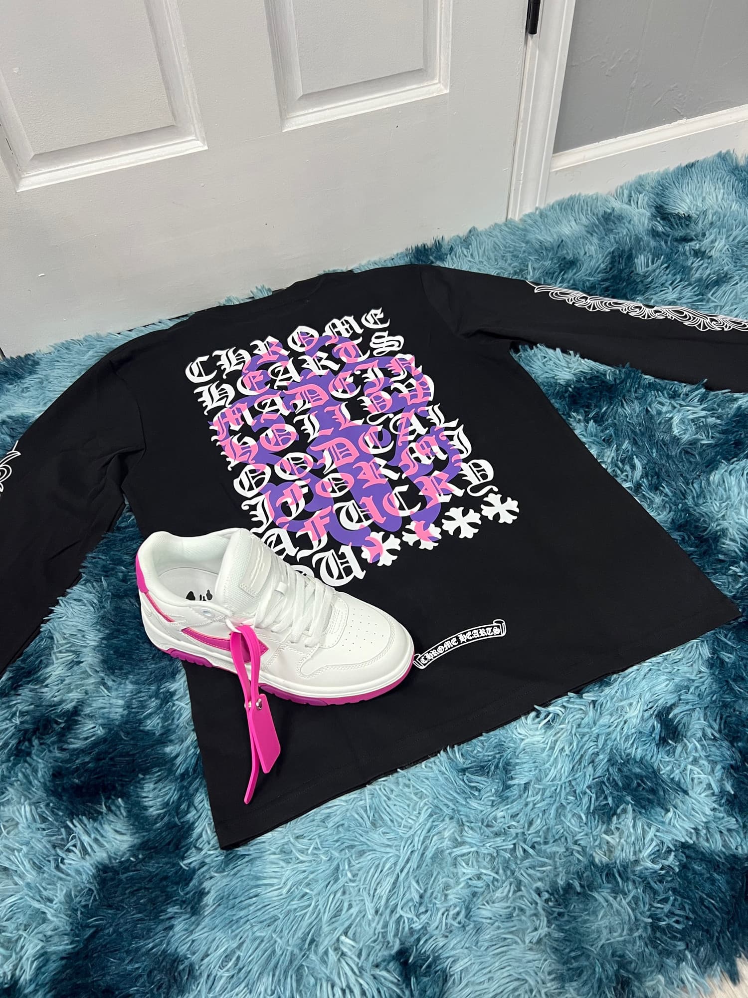 Off-White & Chrome heart Set