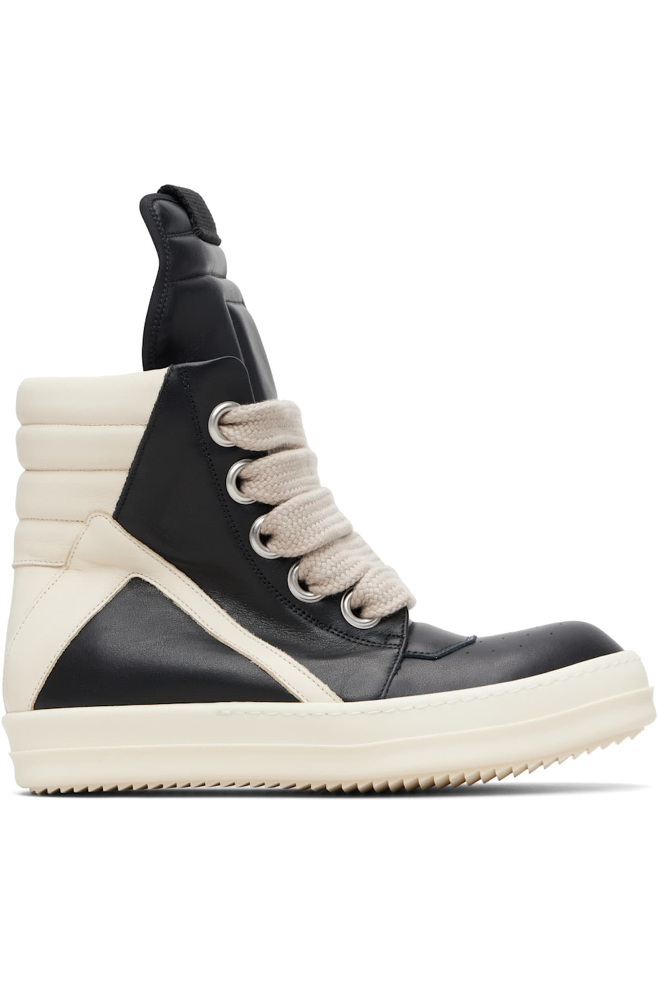 RICK OWENS Black Temple Jumbolace Geobasket Sneakers