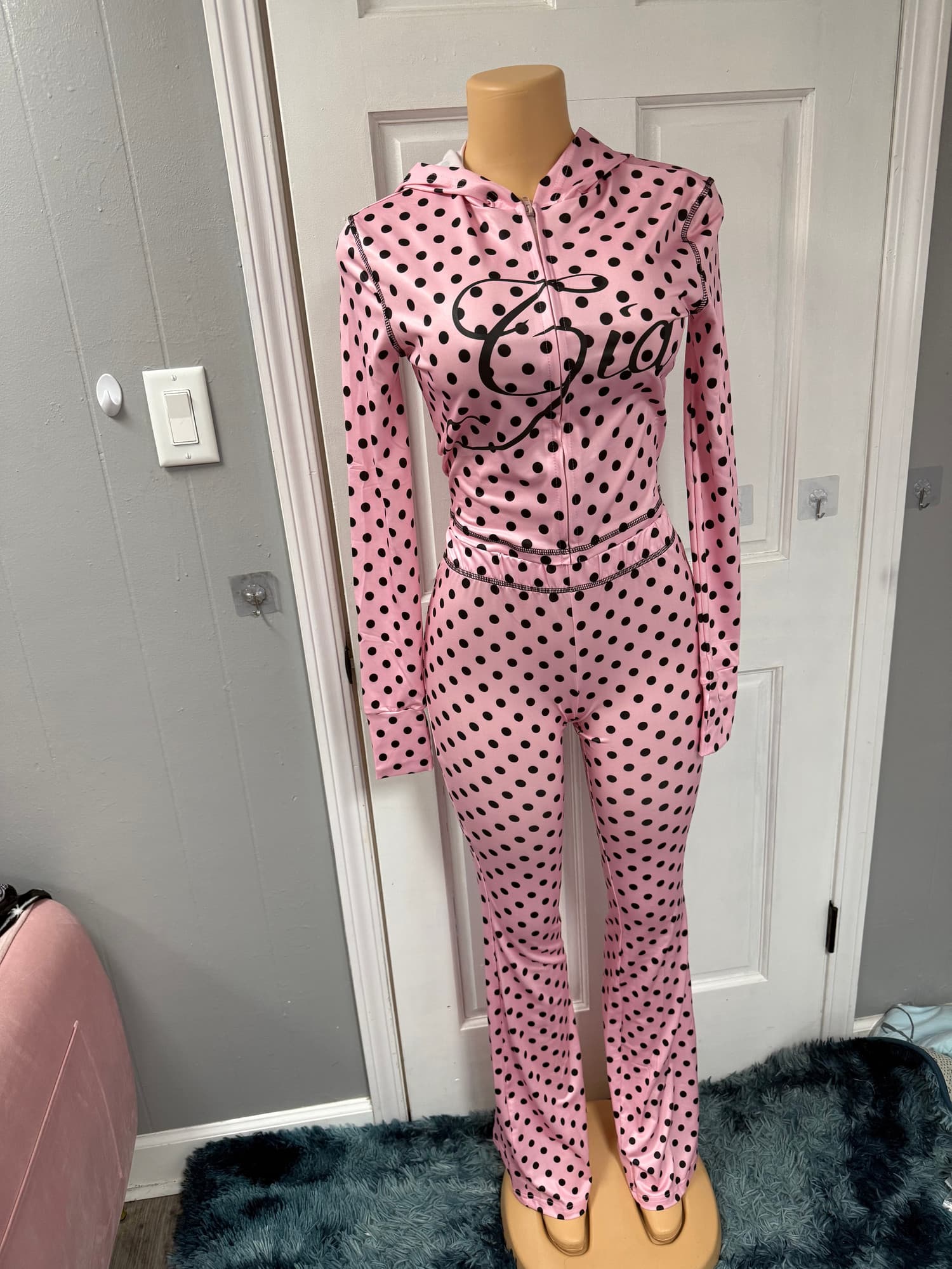 GIA SET pink polka  dot