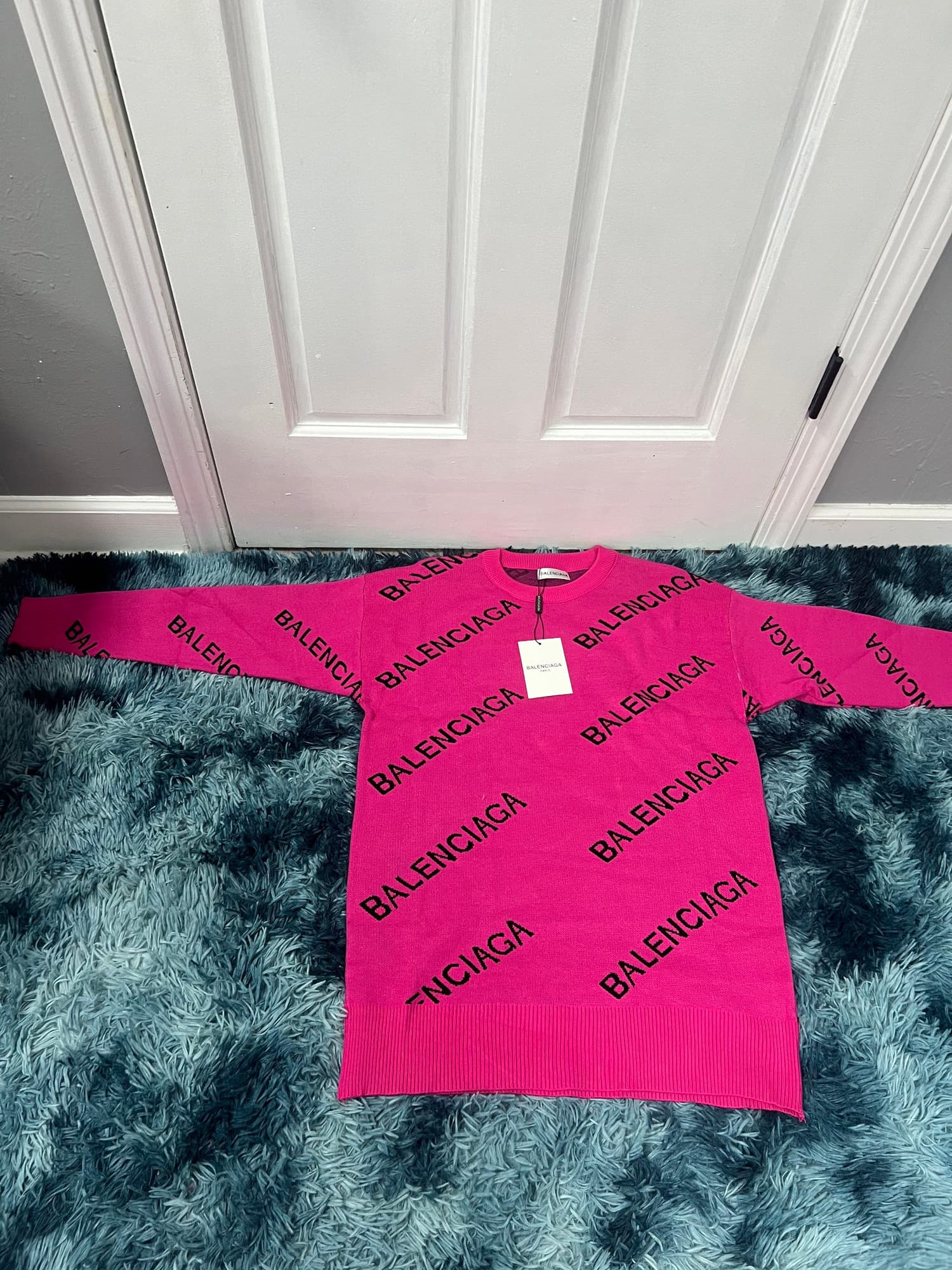 BALENCIAGA SHORT SWEATER DRESS